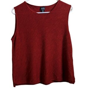EILEEN FISHER 100% wool sleeveless blouse maroon size large